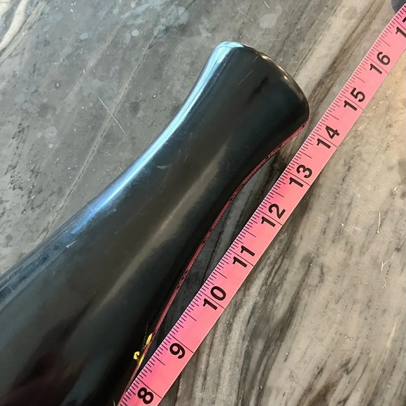 Vintage Lacquered Vase Black Wood Japan Birds Flowers Butterfly 14” - Picture 8 of 10